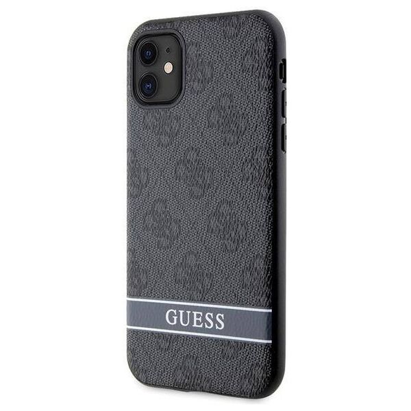 Original Case IPHONE 11 / XR Guess Hardcase 4G Stripe (GUHCN61P4SNK) grey 3666339170103