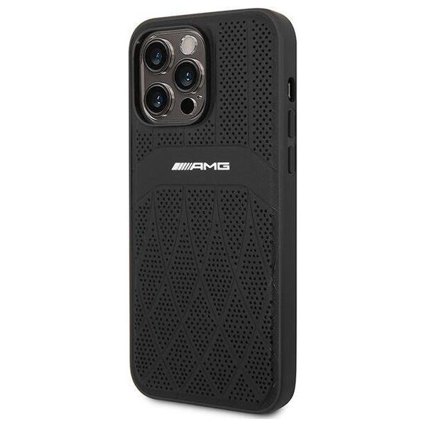 Case IPHONE 14 PRO MAX Mercedes AMG Hardcase Leather Curved Lines MagSafe black 3666339071974