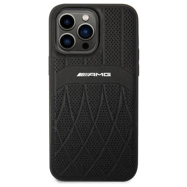 Case IPHONE 14 PRO MAX Mercedes AMG Hardcase Leather Curved Lines MagSafe black 3666339071974