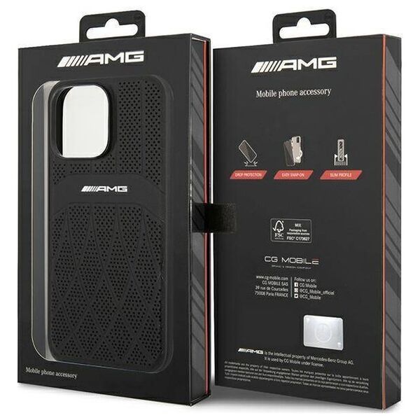 Case IPHONE 14 PRO MAX Mercedes AMG Hardcase Leather Curved Lines MagSafe black 3666339071974