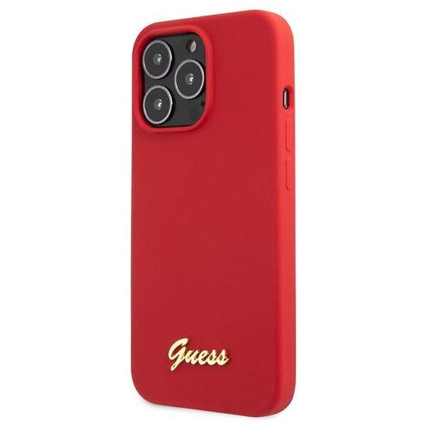 Original Case IPHONE 13 PRO MAX Guess Hard Case Silicone Vintage Gold Logo red 3666339033941