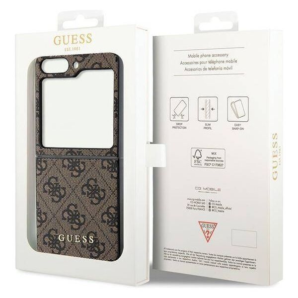 Original Case SAMSUNG GALAXY Z FLIP 5 Guess Hardcase 4G Charms Collection (GUHCZF5GF4GBR) brown 3666339171957