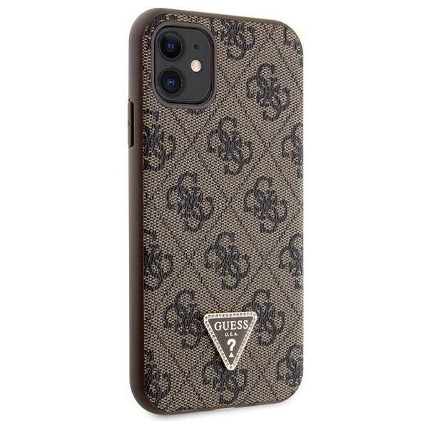 Original Case IPHONE 11 / XR Guess Hardcase Crossbody 4G Metal Logo (GUHCN61P4TDSCPW) brown 3666339146849