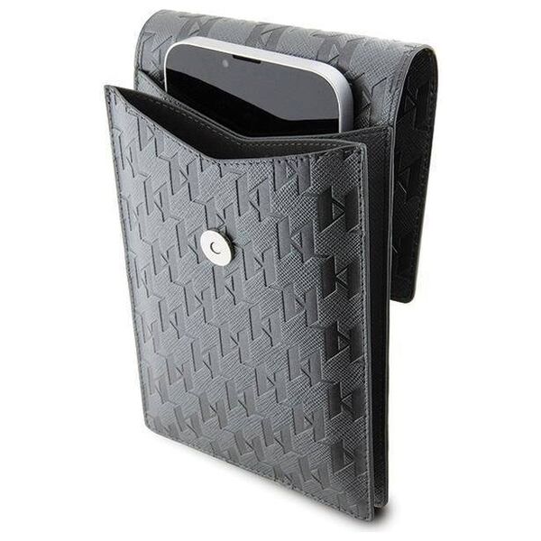 Bag Karl Lagerfeld Saffiano Monogram Ikonik (KLWBSAKHPKG) silver 3666339170615
