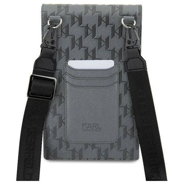 Bag Karl Lagerfeld Saffiano Monogram Ikonik (KLWBSAKHPKG) silver 3666339170615