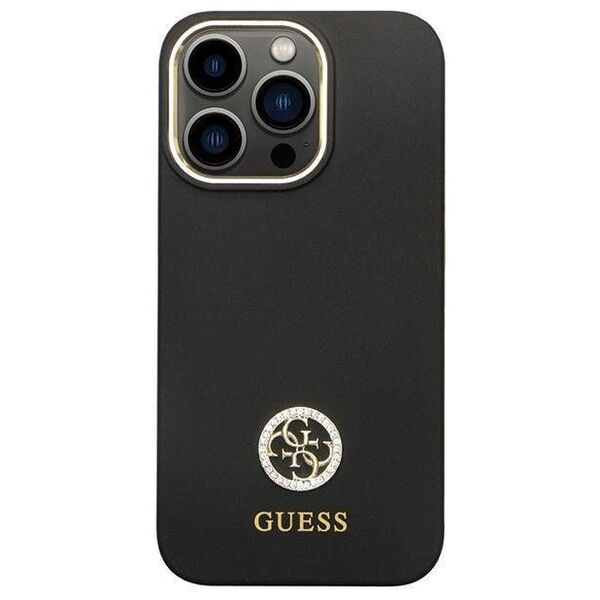 Original Case IPHONE 13 PRO Guess Hardcase Silicone Logo Strass 4G (Guhcp13lm4dgpk) black 3666339148423