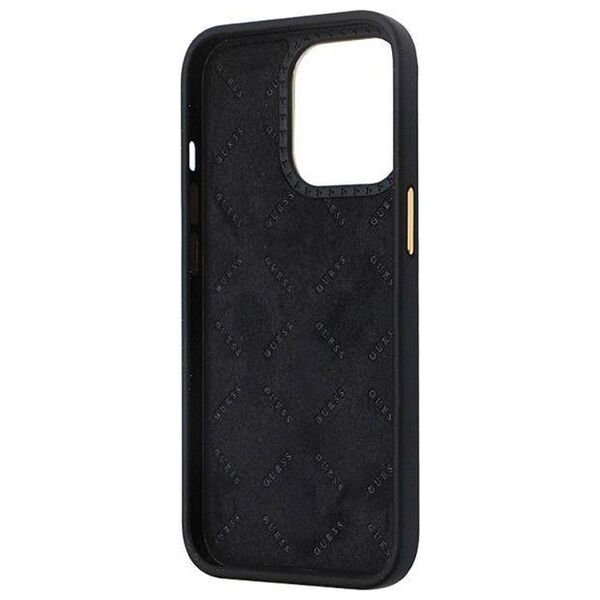 Original Case IPHONE 13 PRO Guess Hardcase Silicone Logo Strass 4G (Guhcp13lm4dgpk) black 3666339148423