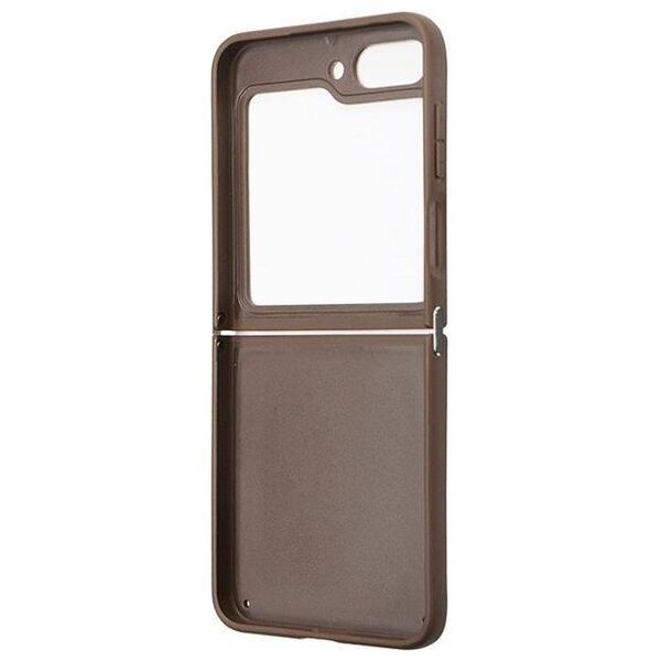Original Case SAMSUNG GALAXY Z FLIP 5 Guess Hardcase Leather 4G Triangle Strass (GUHCZF5P4TDPW) brown 3666339173913