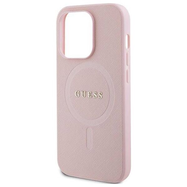 Original Case IPHONE 13 PRO Guess Hardcase Saffiano MagSafe (GUHMP13LPSAHMCP) pink 3666339156121