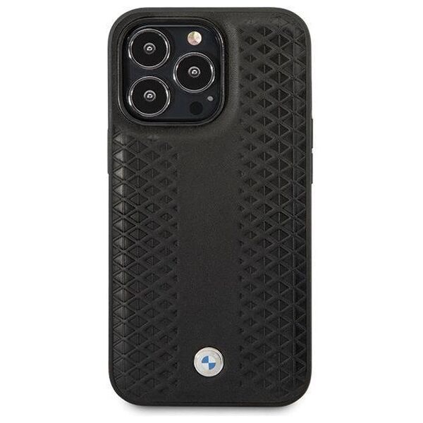 Original Case IPHONE 14 PRO BMW Leather Diamond Pattern (BMHCP14L22RFGK) black 3666339066543