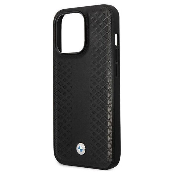 Original Case IPHONE 14 PRO BMW Leather Diamond Pattern (BMHCP14L22RFGK) black 3666339066543