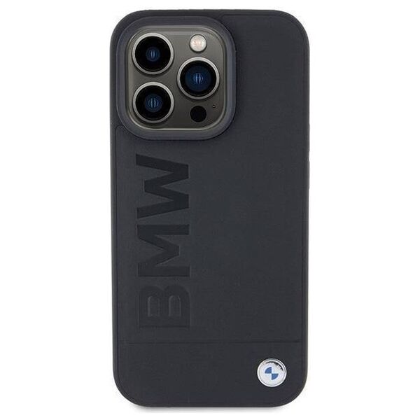 Original Case APPLE IPHONE 15 PRO BMW Hardcase Leather Hot Stamp MagSafe (BMHMP15LSLLBK) black 3666339145361