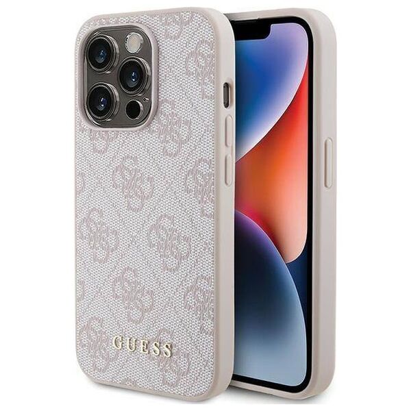 Original Case APPLE IPHONE 15 PRO Guess Hardcase 4G Big Metal Logo (GUHCP15LG4GFPI) pink 3666339171803