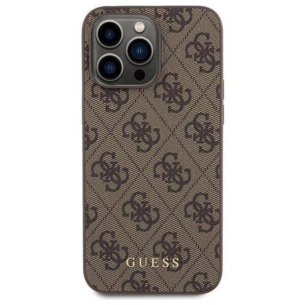 Original Case APPLE IPHONE 15 PRO MAX Guess Hard Case 4G Metal Gold Logo (GUHCP15XG4GFBR) brown 3666339171735