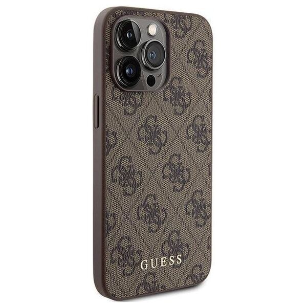 Original Case APPLE IPHONE 15 PRO MAX Guess Hard Case 4G Metal Gold Logo (GUHCP15XG4GFBR) brown 3666339171735