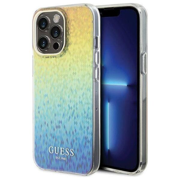 Original Case APPLE IPHONE 15 PRO MAX Guess Hardcase IML Faceted Mirror Disco Iridescent (GUHCP15XHDECMI) multicolored 3666339172343