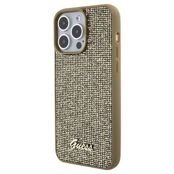 Original Case APPLE IPHONE 15 PRO MAX Guess Hardcase Disco Metal Script (GUHCP15XPMSDGSD) gold 3666339173609