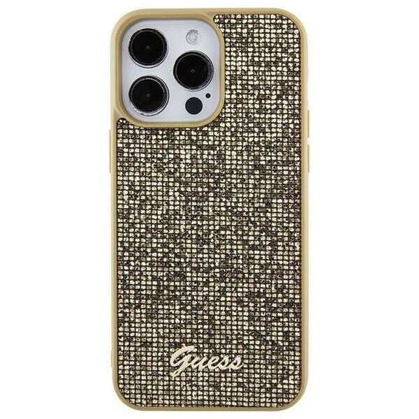 Original Case APPLE IPHONE 15 PRO MAX Guess Hardcase Disco Metal Script (GUHCP15XPMSDGSD) gold 3666339173609