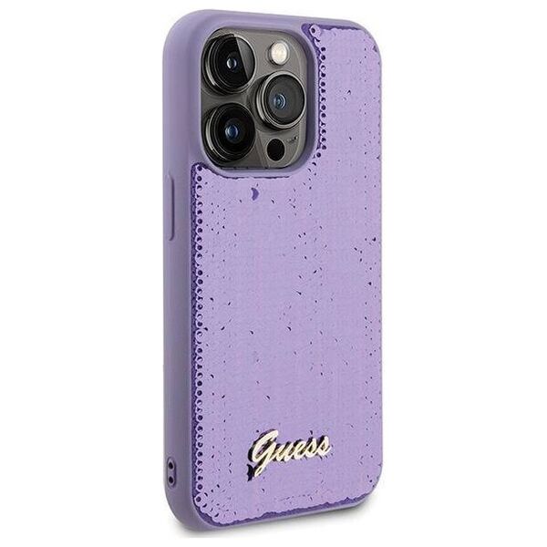 Original Case APPLE IPHONE 15 PRO MAX Guess Hardcase Sequin Script Metal (GUHCP15XPSFDGSU) purple 3666339176259