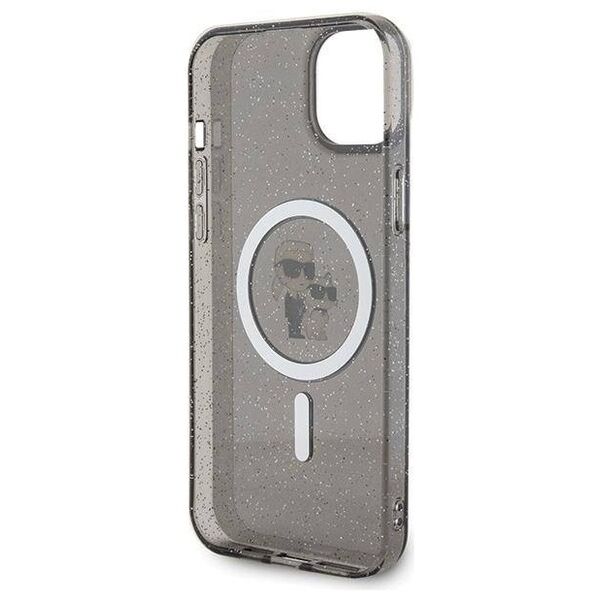 Original Case APPLE IPHONE 15 Karl Lagerfeld Hardcase Karl&Choupette Glitter MagSafe (KLHMP15SHGKCNOK) black 3666339162634