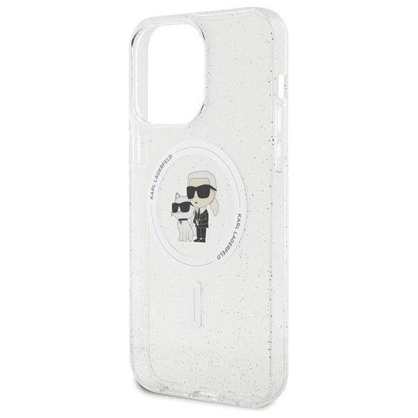 Original Case APPLE IPHONE 15 PRO MAX Karl Lagerfeld Hardcase Karl&Choupette Glitter MagSafe (KLHMP15XHGKCNOT) transparent 3666339162788