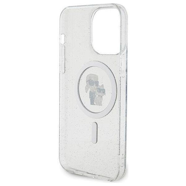 Original Case APPLE IPHONE 15 PRO MAX Karl Lagerfeld Hardcase Karl&Choupette Glitter MagSafe (KLHMP15XHGKCNOT) transparent 3666339162788