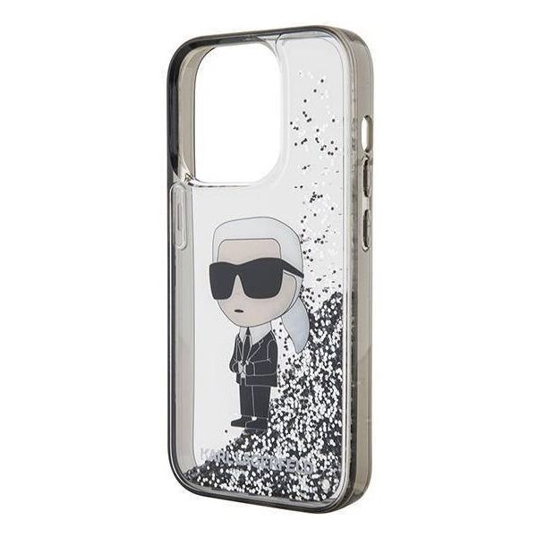 Original Case APPLE IPHONE 15 PRO Karl Lagerfeld Hardcase Liquid Glitter Ikonik (KLHCP15LLKKNSK) transparent 3666339164096