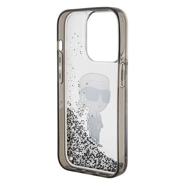 Original Case APPLE IPHONE 15 PRO Karl Lagerfeld Hardcase Liquid Glitter Ikonik (KLHCP15LLKKNSK) transparent 3666339164096