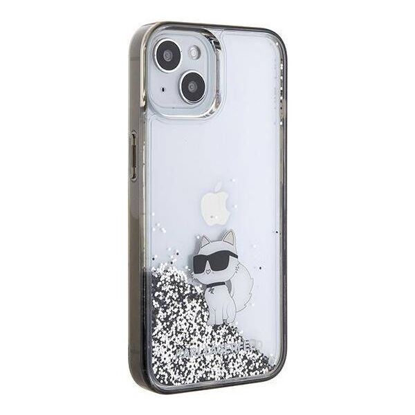 Original Case APPLE IPHONE 15 Karl Lagerfeld Hardcase Liquid Glitter Choupette (KLHCP15SLKCNSK) transparent 3666339164195