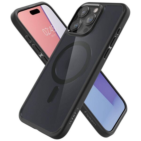 Case APPLE IPHONE 15 PRO MAX Spigen Ultra Hybrid Mag MagSafe Frost Black transparent 8809896749305