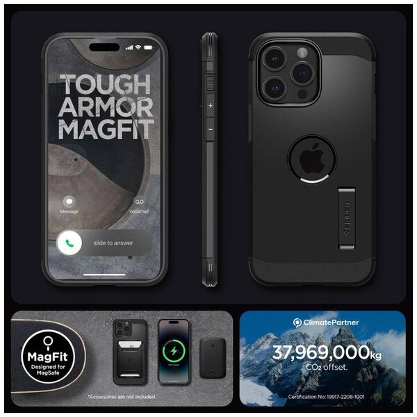 Case APPLE IPHONE 15 PRO MAX Spigen Tough Armor Mag MagSafe black 8809896749435