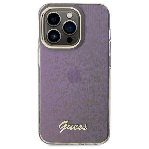 Original Case APPLE IPHONE 15 PRO Guess Hardcase IML Faceted Mirror Disco Iridescent (GUHCP15LHDECMP) pink 3666339172619