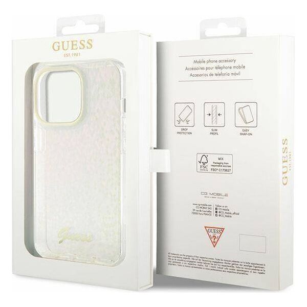 Original Case APPLE IPHONE 15 PRO Guess Hardcase IML Faceted Mirror Disco Iridescent (GUHCP15LHDECMP) pink 3666339172619