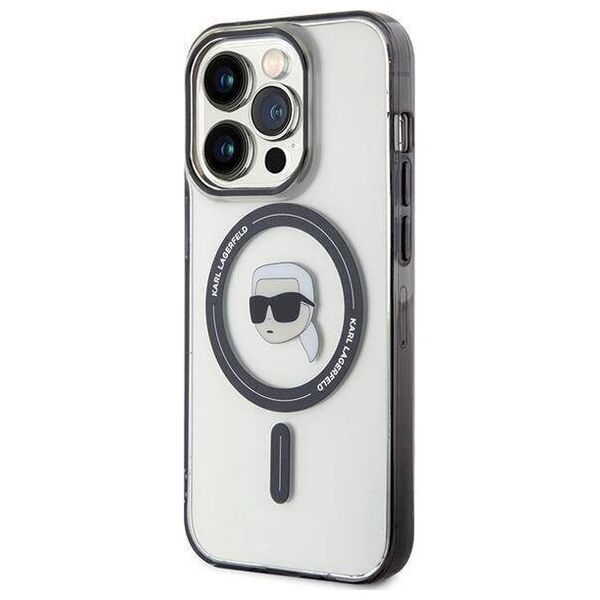 Original Case APPLE IPHONE 15 PRO MAX Karl Lagerfeld Hardcase IML Karl`s Head MagSafe (KLHMP15XHKHNOTK) transparent 3666339161941