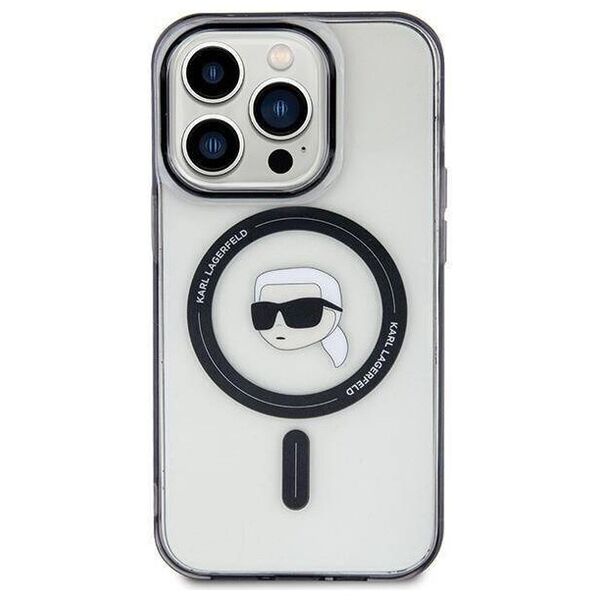 Original Case APPLE IPHONE 15 PRO MAX Karl Lagerfeld Hardcase IML Karl`s Head MagSafe (KLHMP15XHKHNOTK) transparent 3666339161941