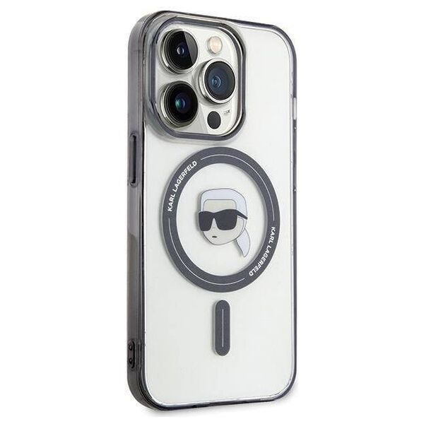 Original Case APPLE IPHONE 15 PRO MAX Karl Lagerfeld Hardcase IML Karl`s Head MagSafe (KLHMP15XHKHNOTK) transparent 3666339161941