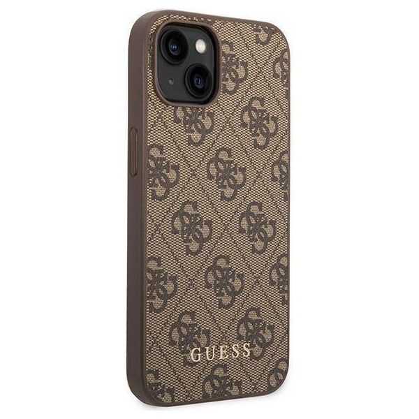 Original Case APPLE IPHONE 15 PLUS Guess Hard Case 4G Metal Gold Logo (GUHCP15MG4GFBR) brown 3666339171711