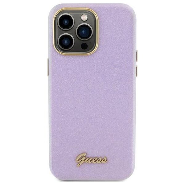 Original Case APPLE IPHONE 15 PRO MAX Guess Hardcase Glitter Glossy Script (GUHCP15XPGMCSL) purple 3666339155377