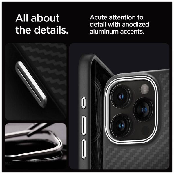 Case APPLE IPHONE 15 PRO MAX Spigen Enzo Aramid Mag MagSafe Matte black 8809896753654