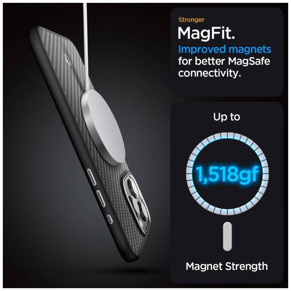 Case APPLE IPHONE 15 PRO MAX Spigen Enzo Aramid Mag MagSafe Matte black 8809896753654