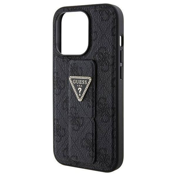 Original Case APPLE IPHONE 15 PRO Guess Hardcase Grip Stand 4G Triangle Strass (GUHCP15LPGS4TDK) black 3666339197315