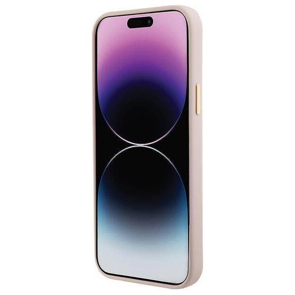 Original Case APPLE IPHONE 15 Guess Hardcase Silicone Logo Strass 4G (GUHCP15SM4DGPP) light pink 3666339148904