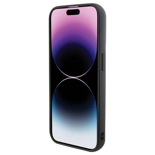 Original Case APPLE IPHONE 15 PRO MAX Karl Lagerfeld Hardcase Gripstand Saffiano Karl&Choupette Pins (KLHCP15XGSAKCPK) black 3666339206901
