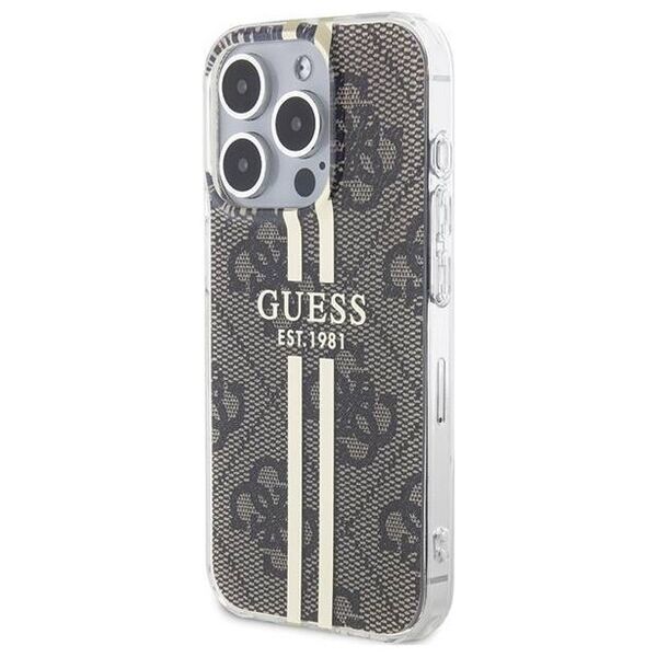 Original Case APPLE IPHONE 15 PRO Guess Hardcase IML 4G Gold Stripe (GUHCP15LH4PSEGW) brown 3666339222840