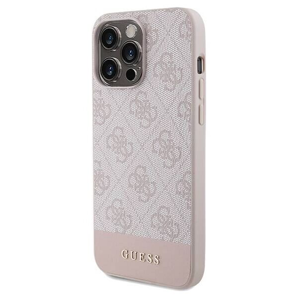 Original Case IPHONE 14 PRO Guess Hard Case 4G Stripe Collection (GUHCP14LG4GLPI) pink 3666339218966
