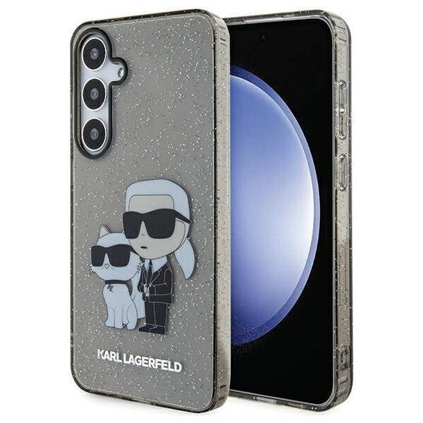 Original Case SAMSUNG GALAXY S24+ Karl Lagerfeld Hardcase Glitter Karl&Choupette (KLHCS24MHNKCTGK) black 3666339242398