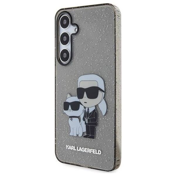 Original Case SAMSUNG GALAXY S24+ Karl Lagerfeld Hardcase Glitter Karl&Choupette (KLHCS24MHNKCTGK) black 3666339242398