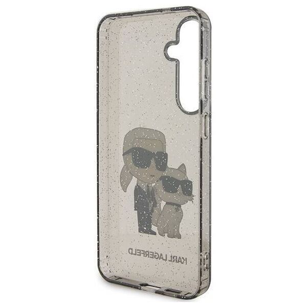 Original Case SAMSUNG GALAXY S24+ Karl Lagerfeld Hardcase Glitter Karl&Choupette (KLHCS24MHNKCTGK) black 3666339242398