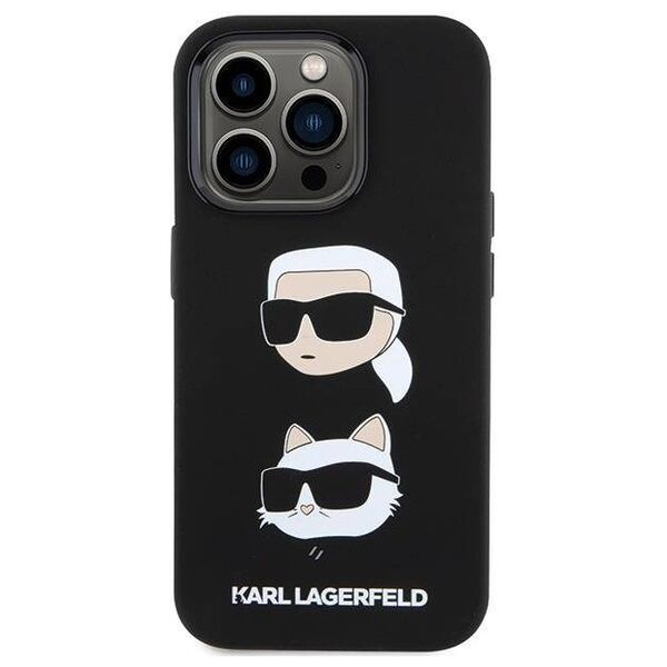 Original Case APPLE IPHONE 15 PRO Karl Lagerfeld Silicone Karl&Choupette Head (KLHCP15LSDHKCNK) black 3666339164812