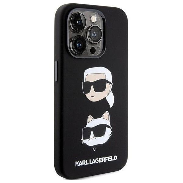 Original Case APPLE IPHONE 15 PRO Karl Lagerfeld Silicone Karl&Choupette Head (KLHCP15LSDHKCNK) black 3666339164812